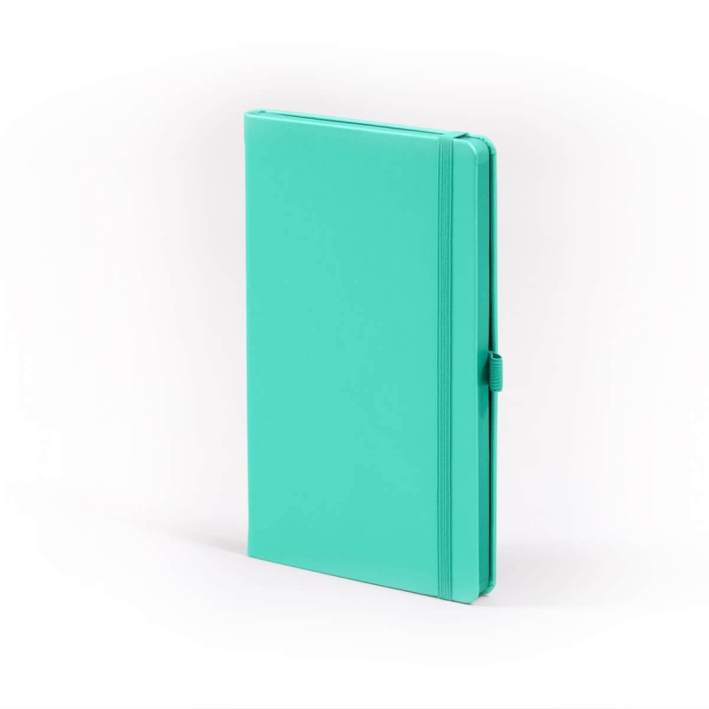Carnet de note infirmière avec couverture rigide simili cuir, élastique de fermeture et marque-page – coloris  vert aqua