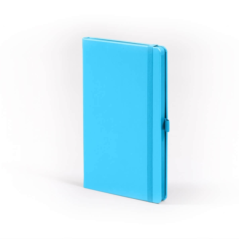 Carnet de note infirmière avec couverture rigide simili cuir, élastique de fermeture et marque-page – coloris  bleu