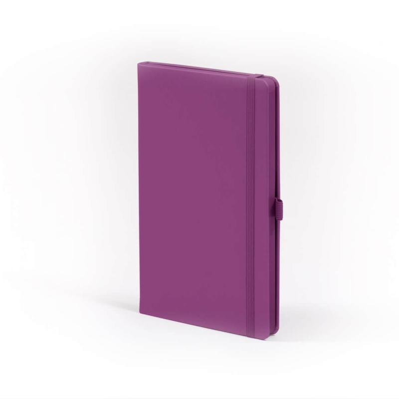 Carnet de note infirmière avec couverture rigide simili cuir, élastique de fermeture et marque-page – coloris  violet