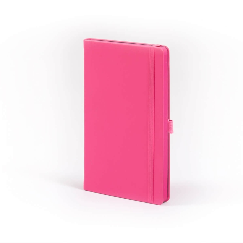 Carnet de note infirmière avec couverture rigide simili cuir, élastique de fermeture et marque-page – coloris  rose