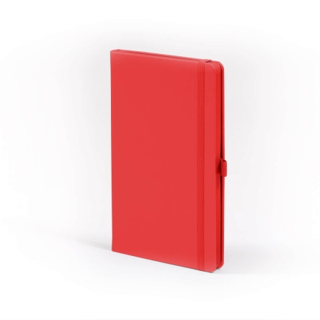 Carnet de note infirmière avec couverture rigide simili cuir, élastique de fermeture et marque-page – coloris  rouge