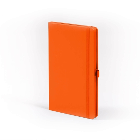 Carnet de note infirmière avec couverture rigide simili cuir, élastique de fermeture et marque-page – coloris  orange
