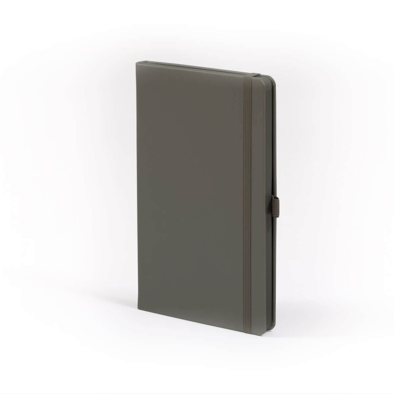Carnet de note infirmière avec couverture rigide simili cuir, élastique de fermeture et marque-page – coloris  gris