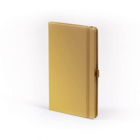 Carnet de note infirmière avec couverture rigide simili cuir, élastique de fermeture et marque-page – coloris  or