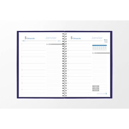 Agenda infirmière journalier violet encre