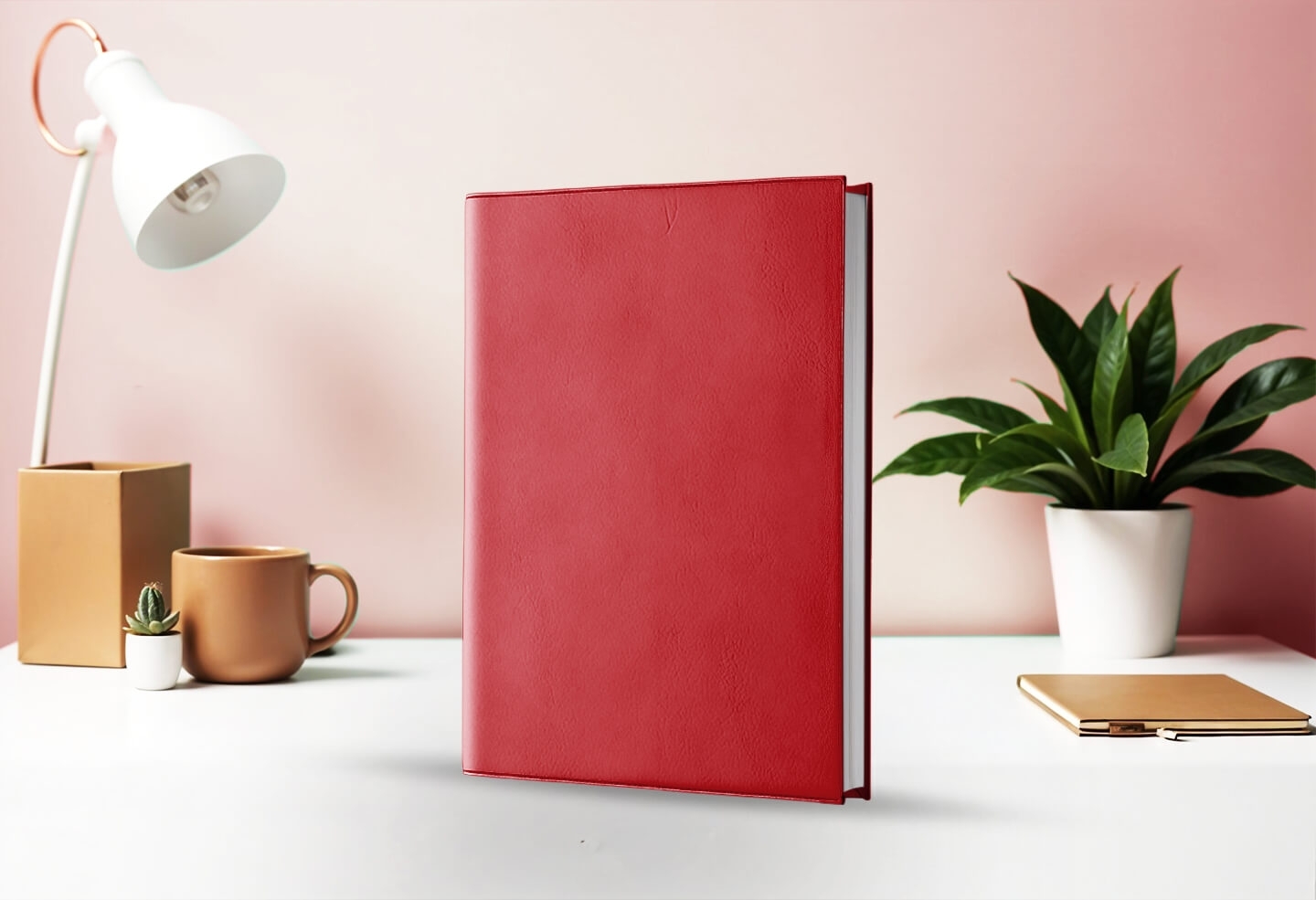 Agenda journalier infirmière libérale rouge marbré 2027 — présentation couverture