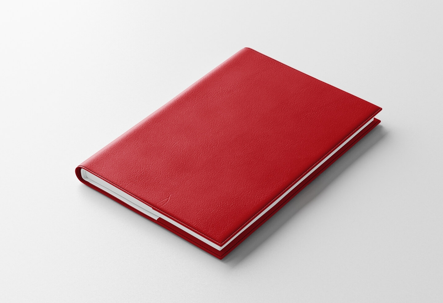 Agenda IDEL journalier rouge marbré 2027 — finition WIRO métallique blanche