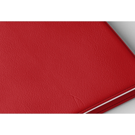 Détail texture simili cuir couverture agenda infirmière rouge marbré 2027