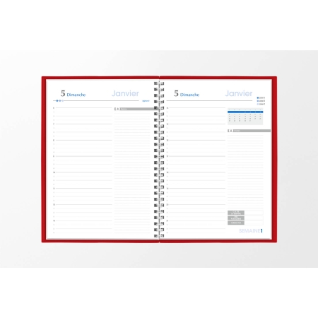 Agenda infirmière journalier rouge marbré