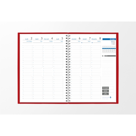 Agenda infirmière semainier rouge marbré