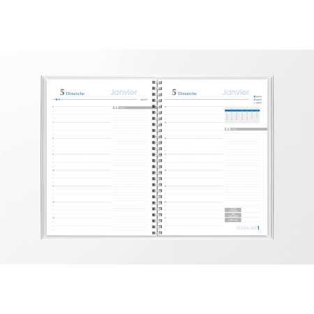 Agenda infirmière journalier blanc