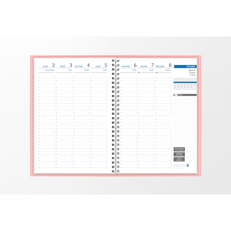 Agenda infirmière semainier rose pastel