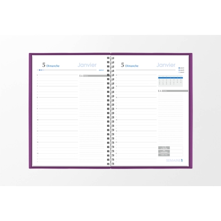 Agenda infirmière journalier violet