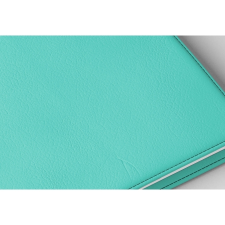 Détail texture simili cuir couverture agenda infirmière vert aqua 2027