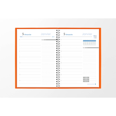 Agenda infirmière journalier orange