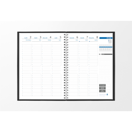 Agenda infirmière semainier noir