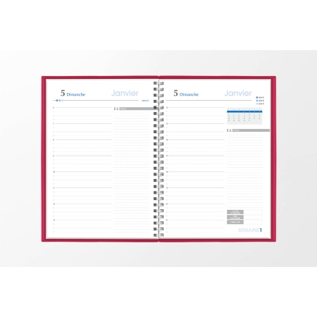 Agenda infirmière journalier rose framboise