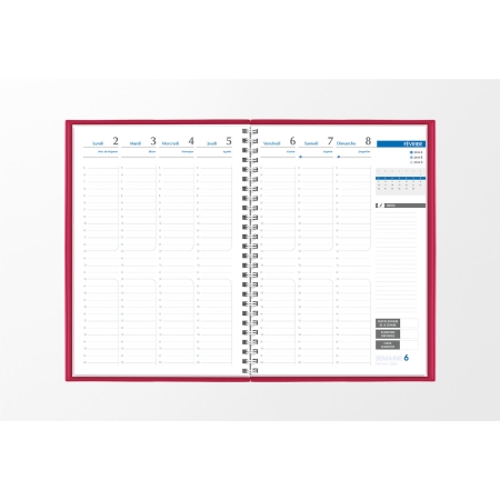 Agenda infirmière semainier rose framboise