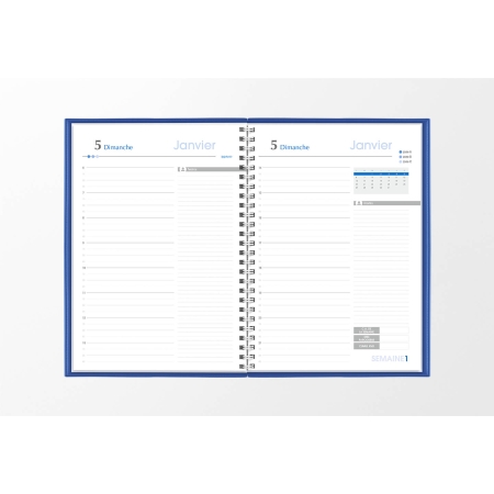 Agenda infirmière journalier bleu ardoise