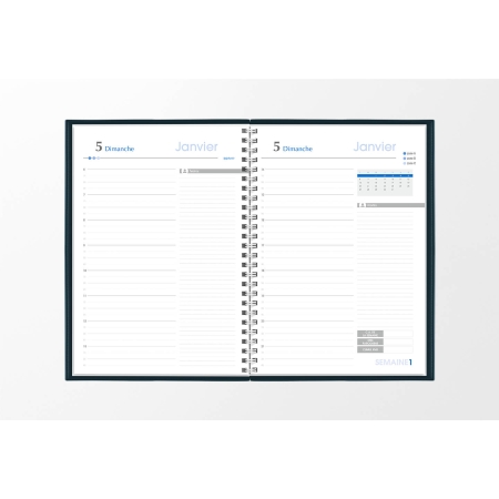 Agenda infirmière journalier bleu pétrole