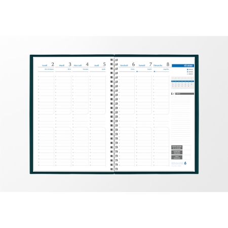 Agenda infirmière semainier vert pétrole