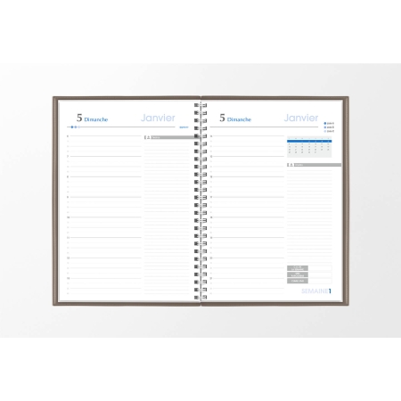 Agenda infirmière journalier marron taupe