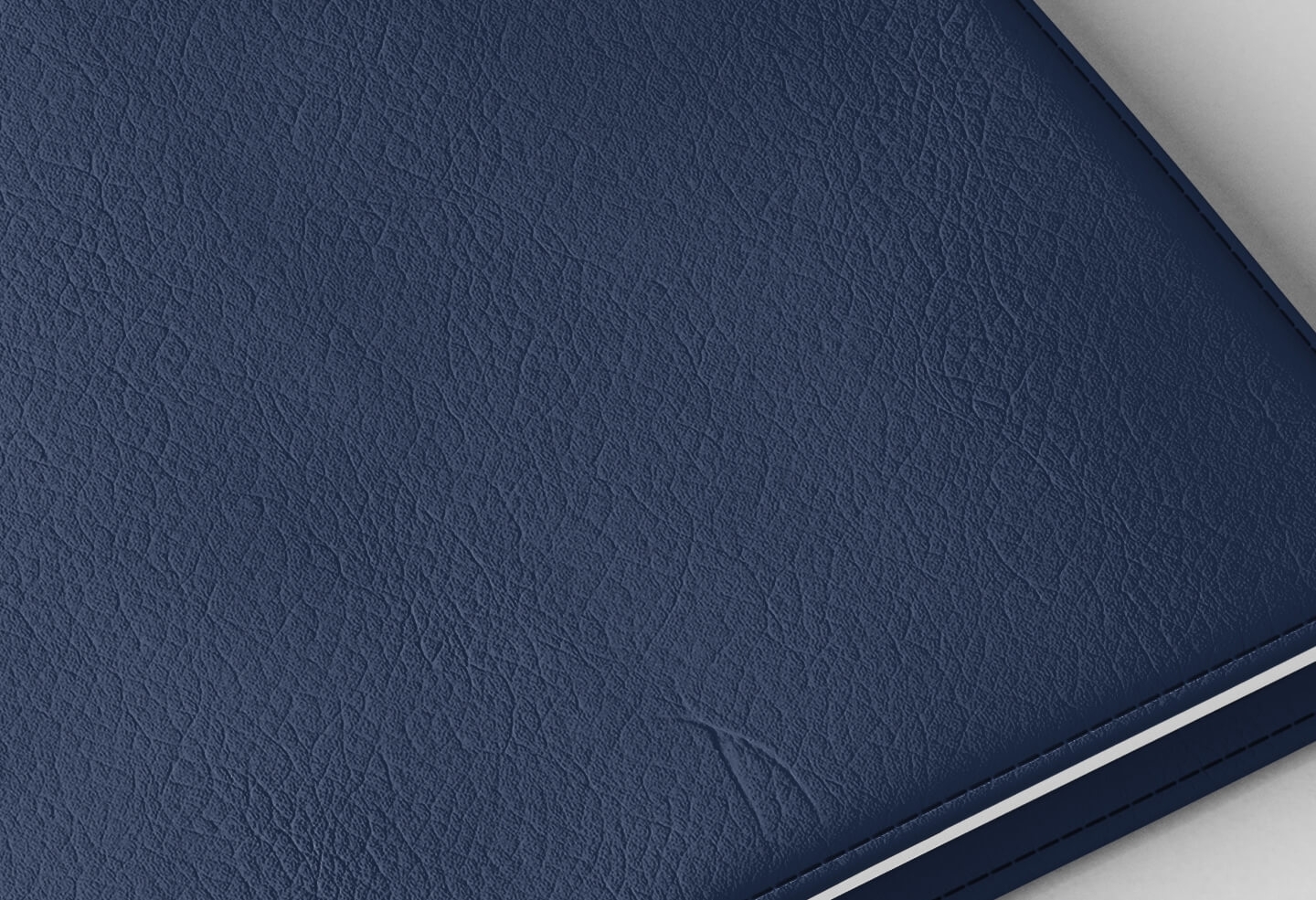 Détail texture simili cuir couverture agenda infirmière bleu encre 2027