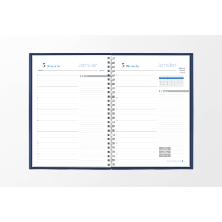 Agenda infirmière journalier bleu encre