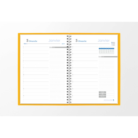 Agenda infirmière journalier jaune safran