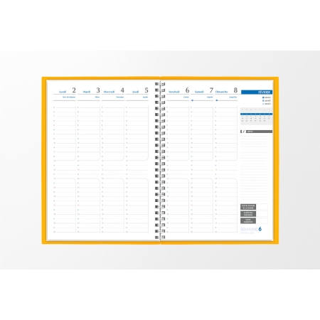 Agenda infirmière semainier jaune safran