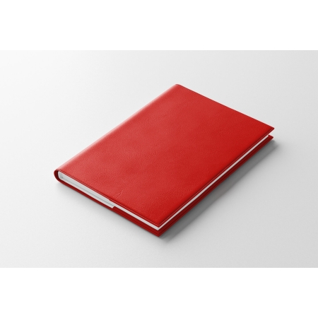 Agenda IDEL journalier rouge cardinal 2027 — finition WIRO métallique blanche