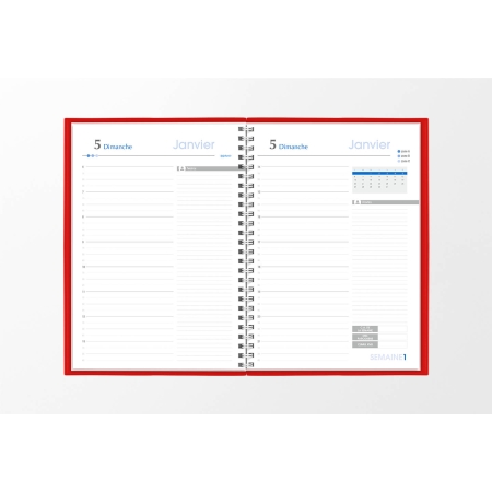 Agenda infirmière journalier rouge cardinal