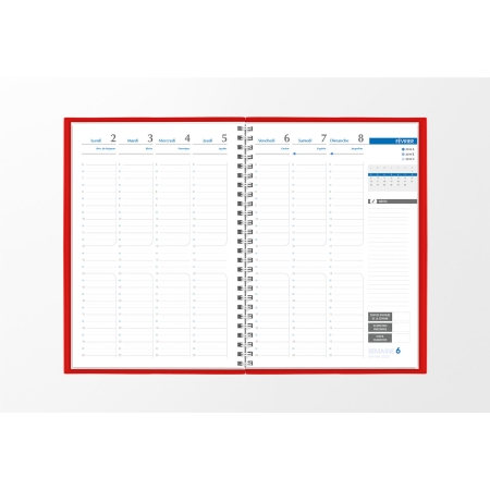 Agenda infirmière semainier rouge cardinal