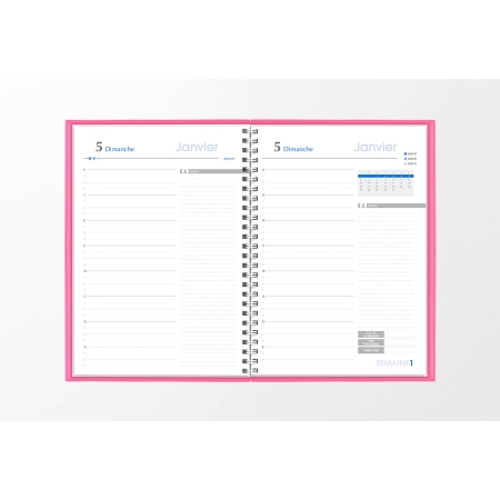 Agenda infirmière journalier rose flamingo