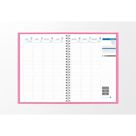 Agenda infirmière semainier rose flamingo