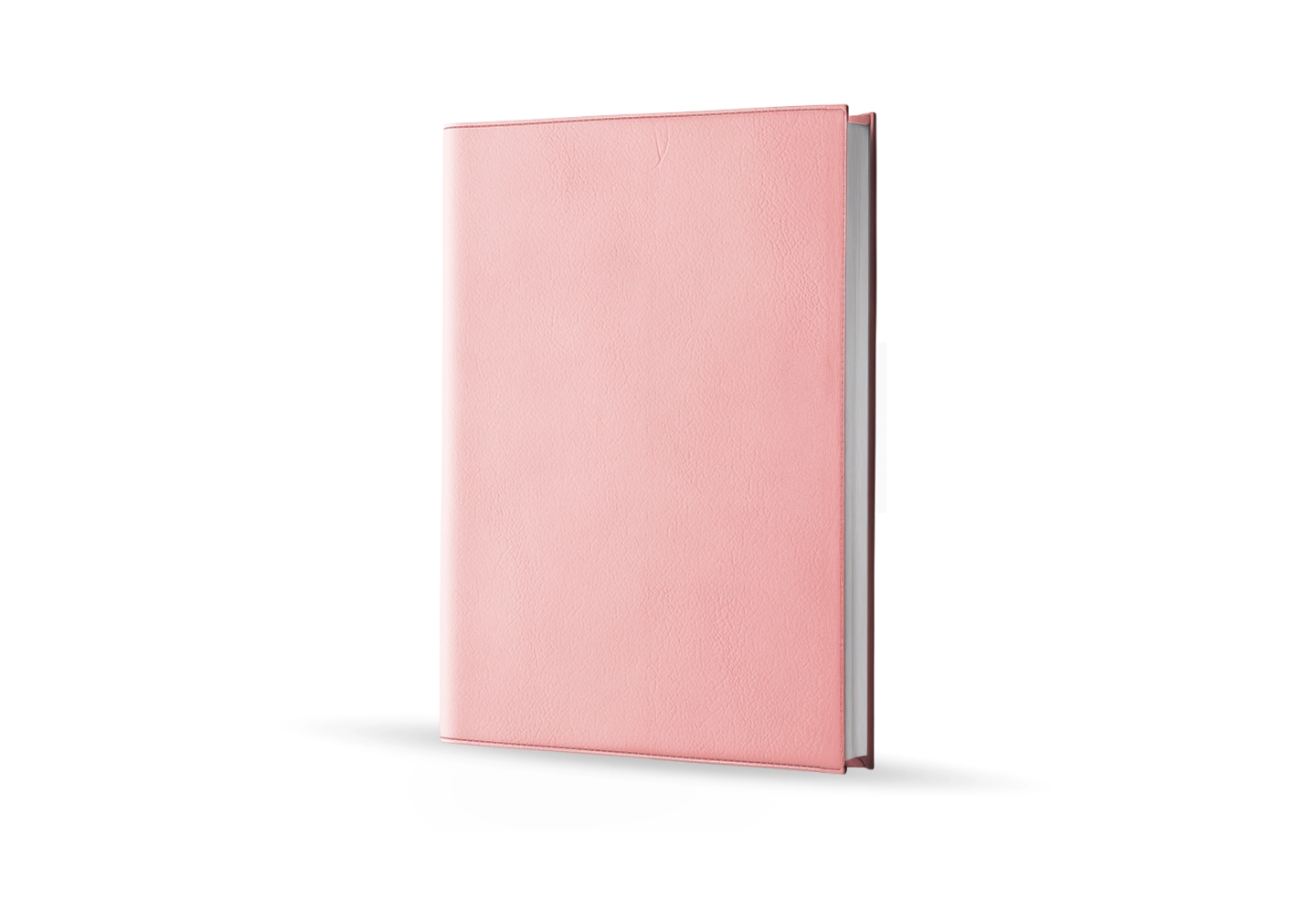 Agenda infirmière journalier rose pastel 2027 — vue de face couverture simili cuir
