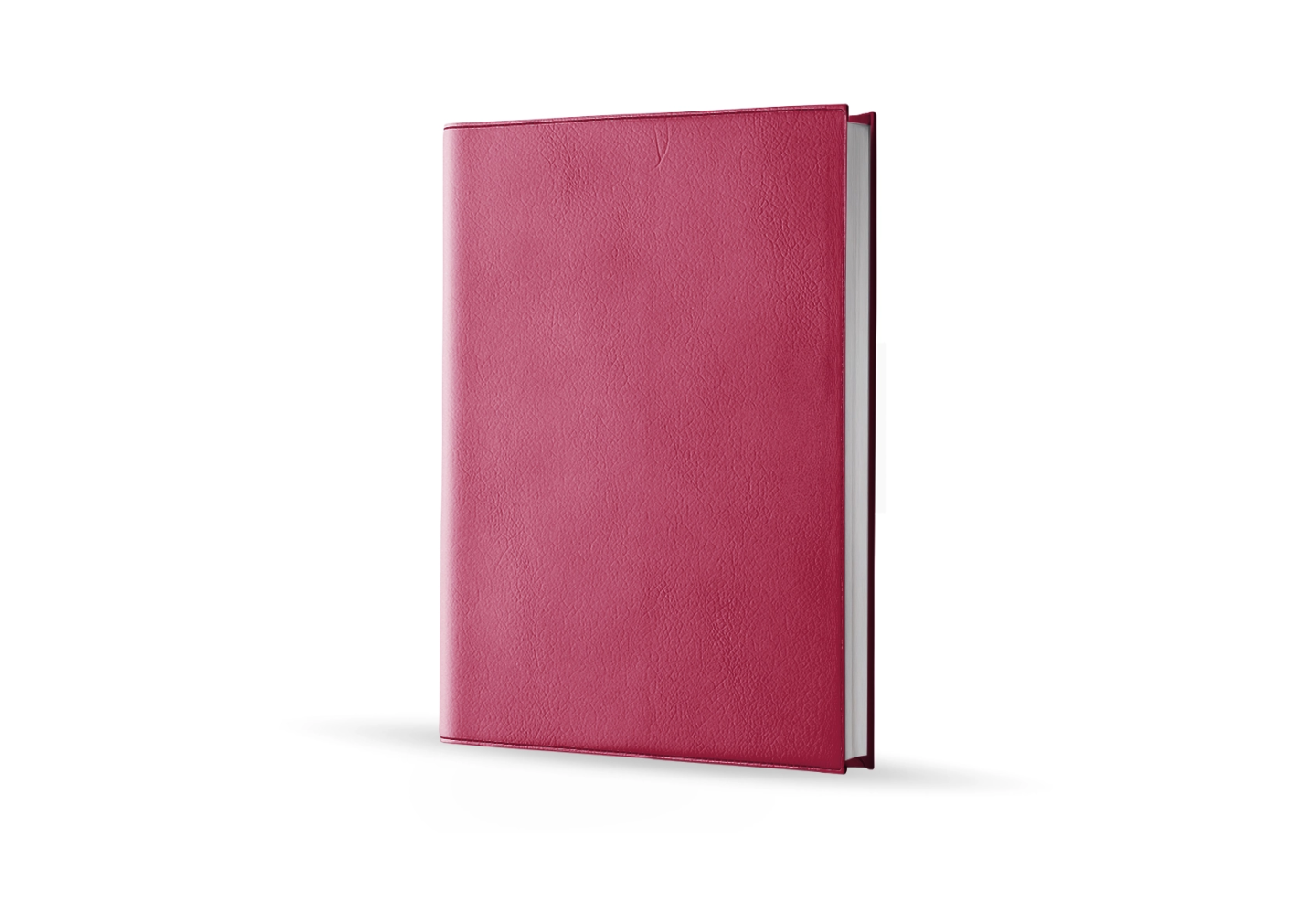 Agenda infirmière journalier rose framboise 2027 — vue de face couverture simili cuir
