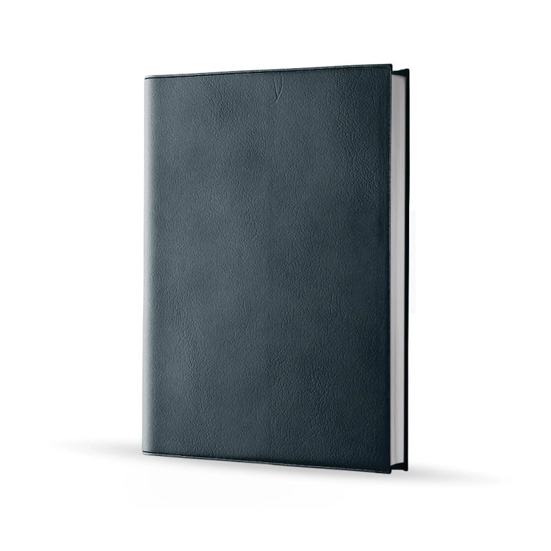 Agenda infirmière journalier bleu pétrole 2027 — vue de face couverture simili cuir