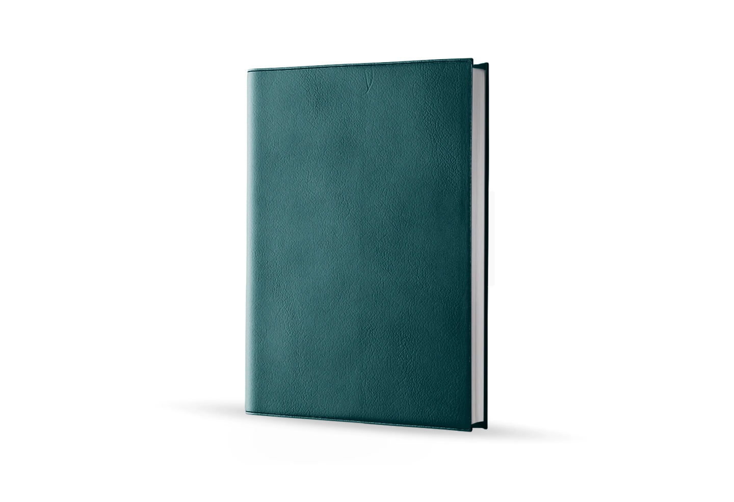 Agenda infirmière journalier vert pétrole 2027 — vue de face couverture simili cuir