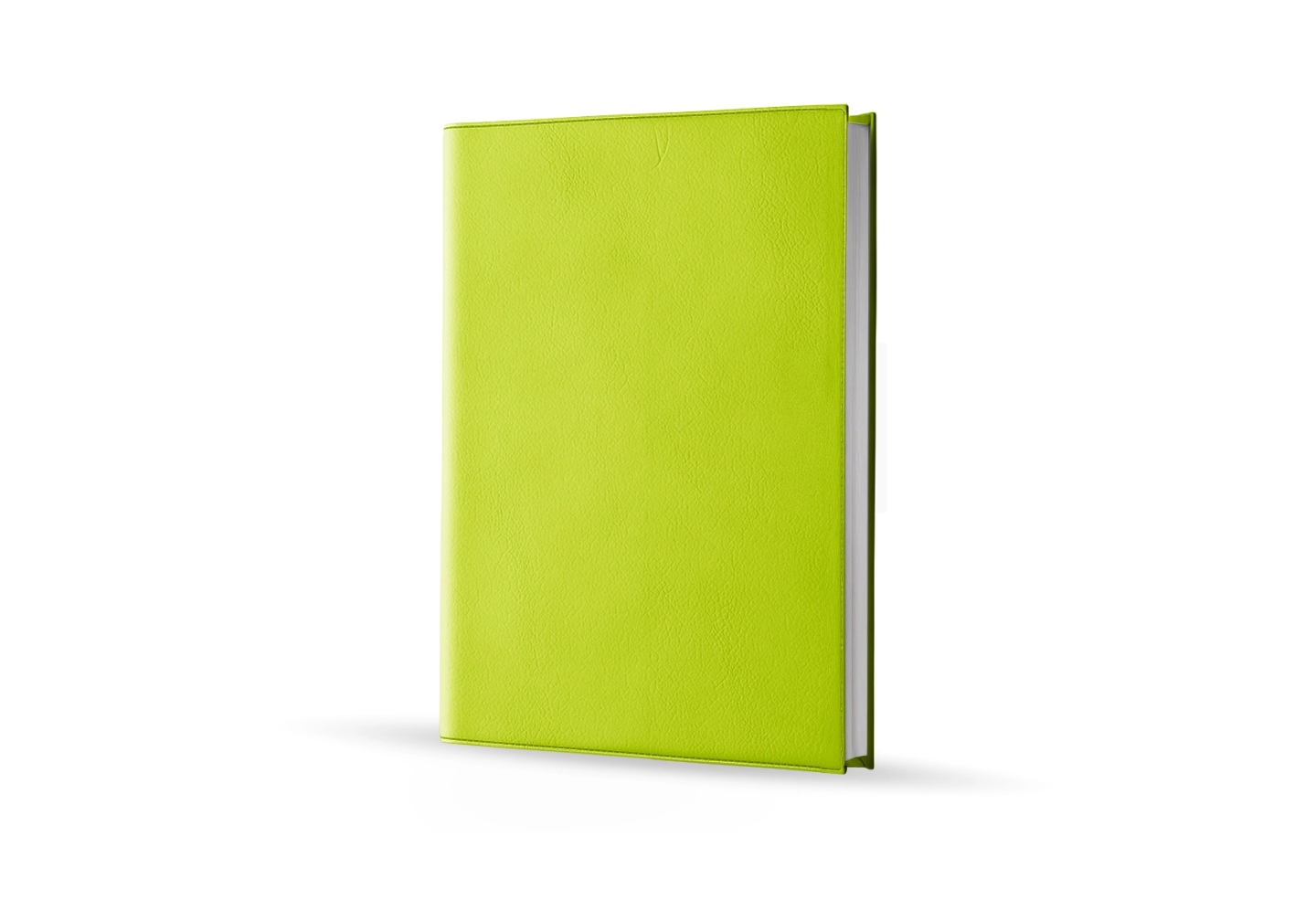 Agenda infirmière journalier vert pomme 2027 — vue de face couverture simili cuir