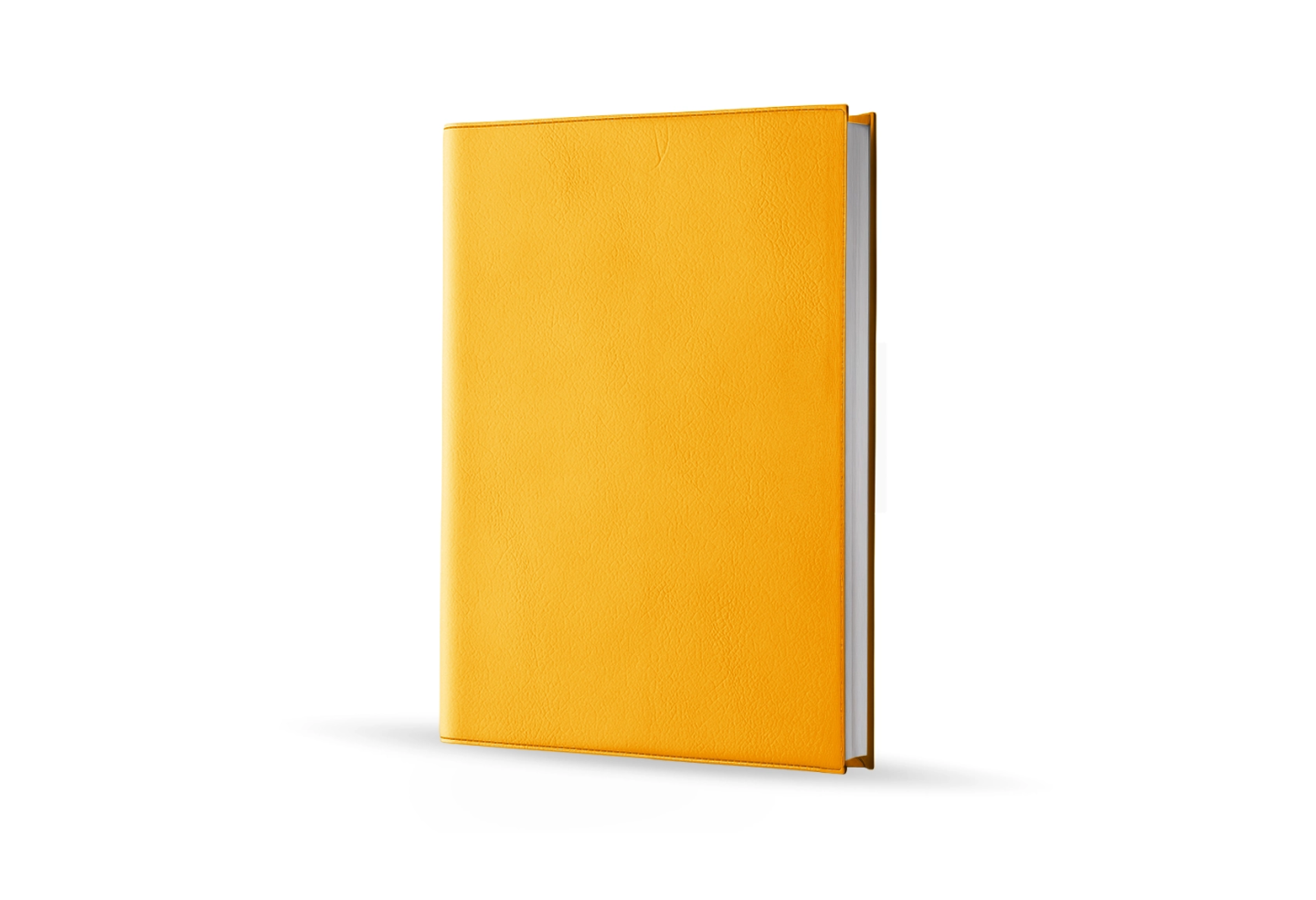 Agenda infirmière journalier jaune safran 2027 — vue de face couverture simili cuir
