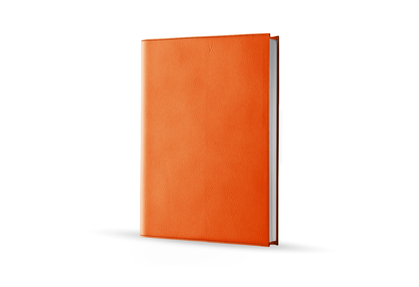 Agenda infirmière journalier orange 2027 — vue de face couverture simili cuir