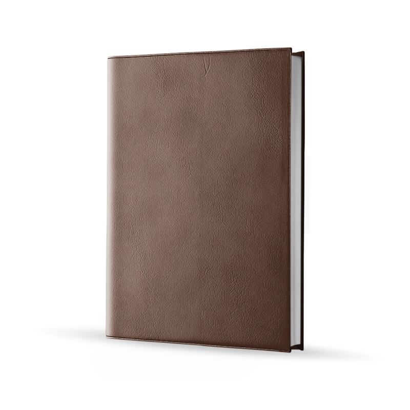 Agenda infirmière journalier chocolat 2027 — vue de face couverture simili cuir