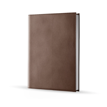 Agenda infirmière journalier chocolat 2027 — vue de face couverture simili cuir