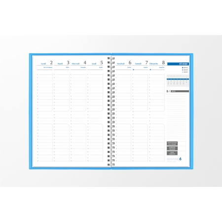 Agenda infirmière semainier bleu azur