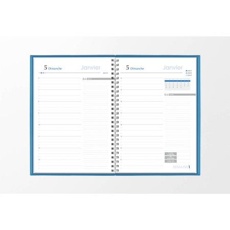 Agenda infirmière journalier bleu lagon