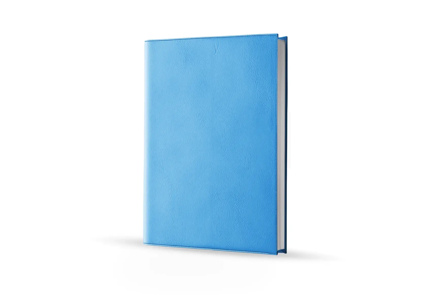 Agenda infirmière journalier bleu azur 2027 — vue de face couverture simili cuir