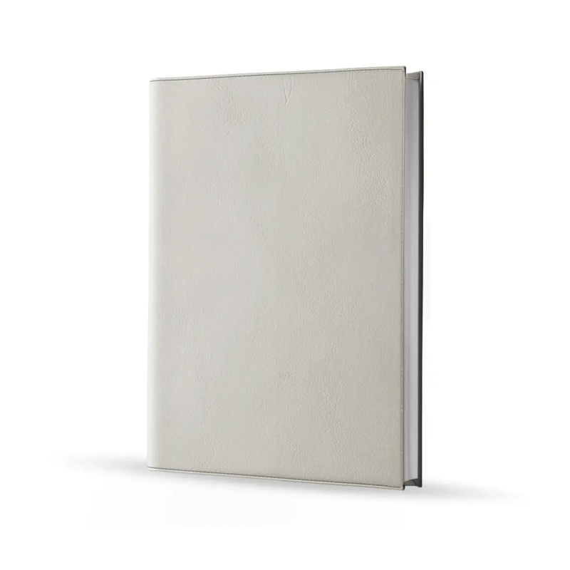 Agenda infirmière journalier gris souris 2027 — vue de face couverture simili cuir