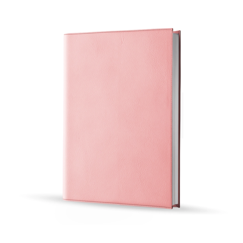 Agenda infirmière semainier rose pastel 2027 — vue de face couverture simili cuir