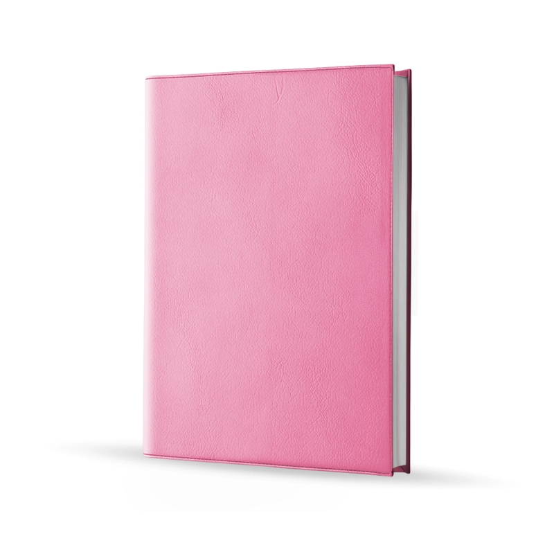 Agenda infirmière semainier rose flamingo 2027 — vue de face couverture simili cuir